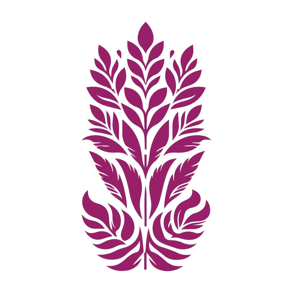 A purple leaf design on a white background vector
