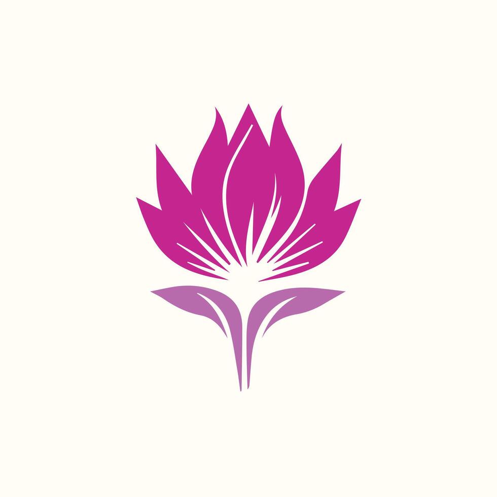 A pink lotus flower logo vector