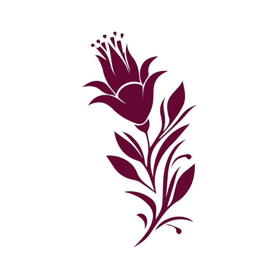 A flower is shown in purple on a white background vector