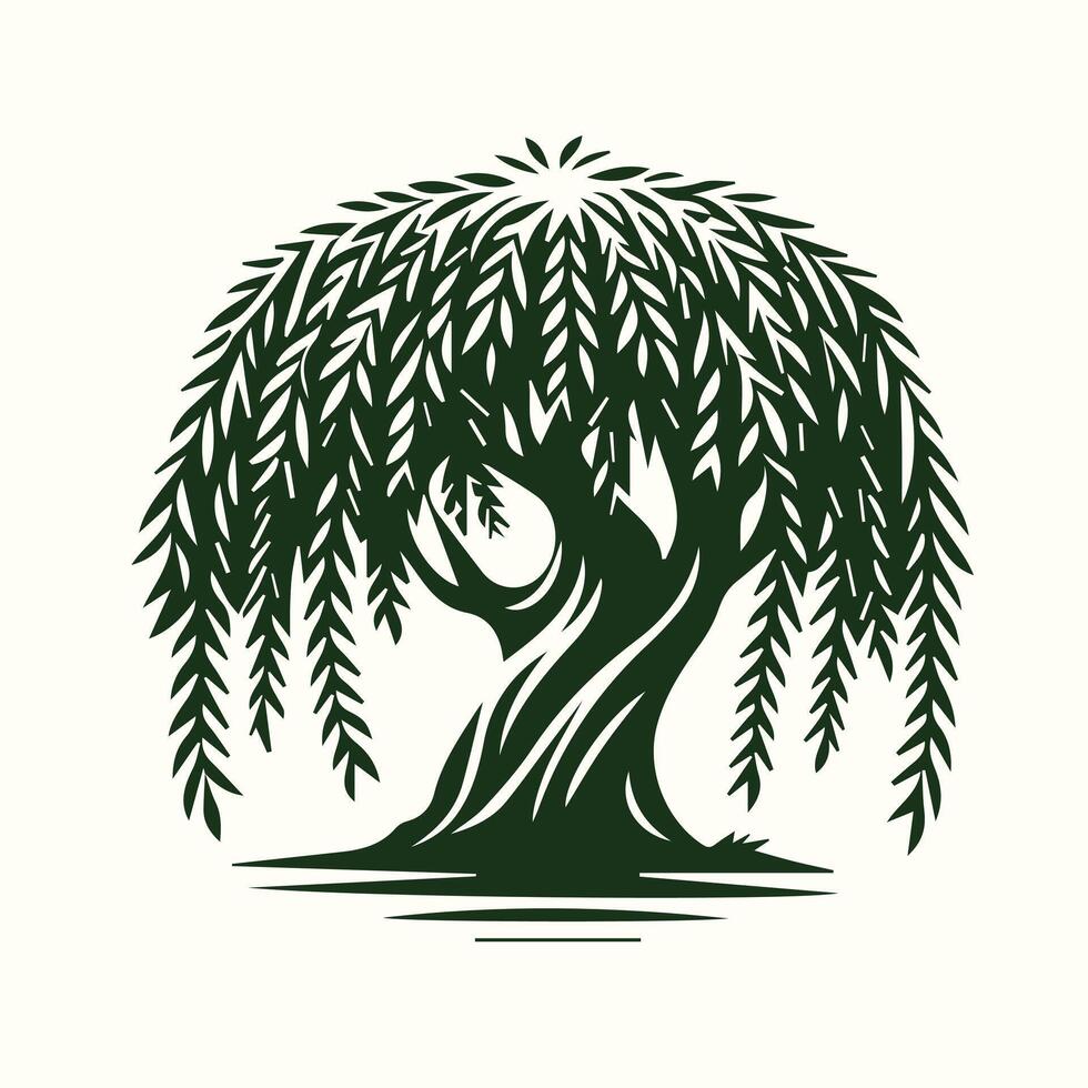 Creative tree silhouette design on a white background vector