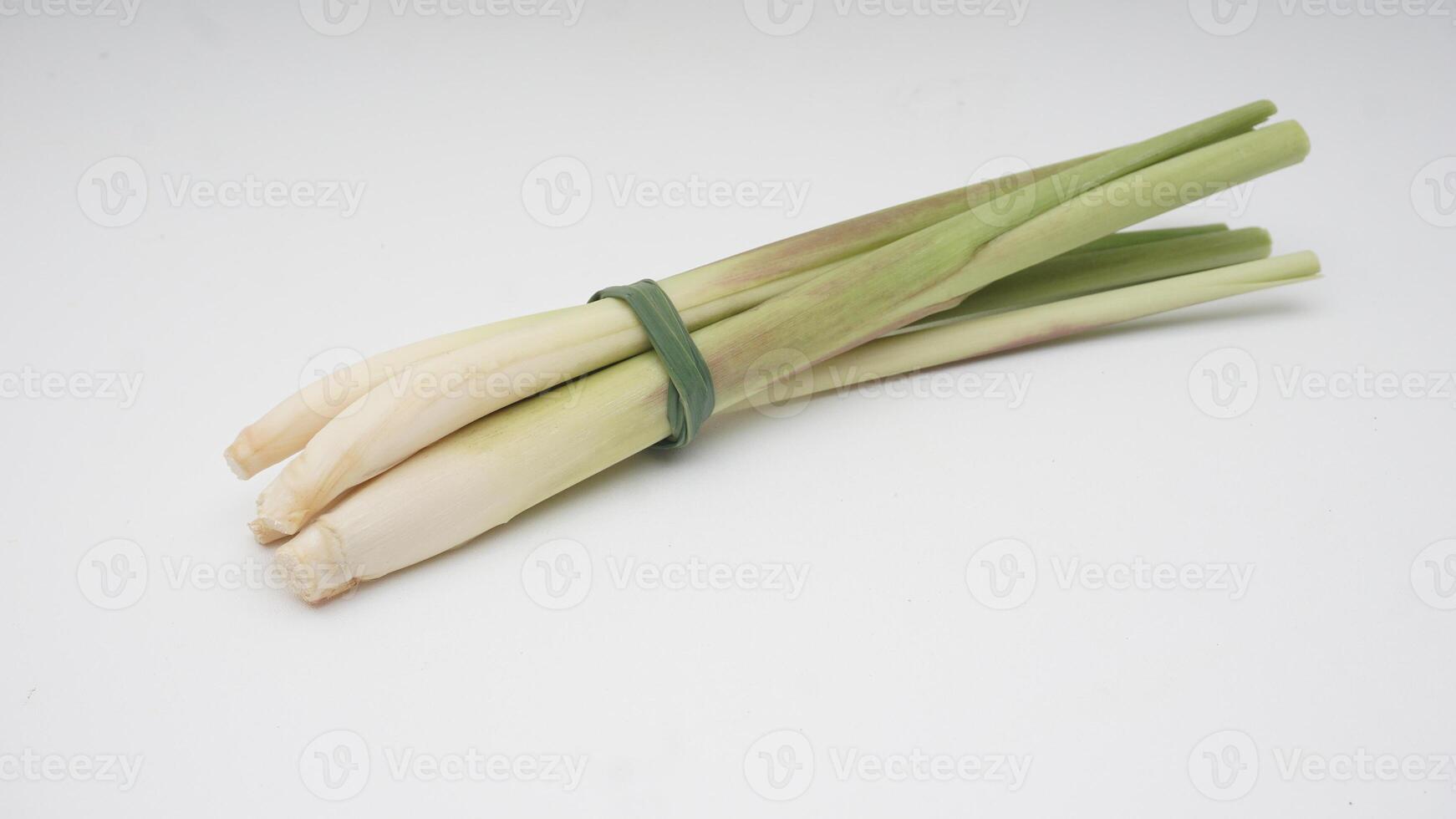 A Bunch of Lemongrass Spice on White Background photo