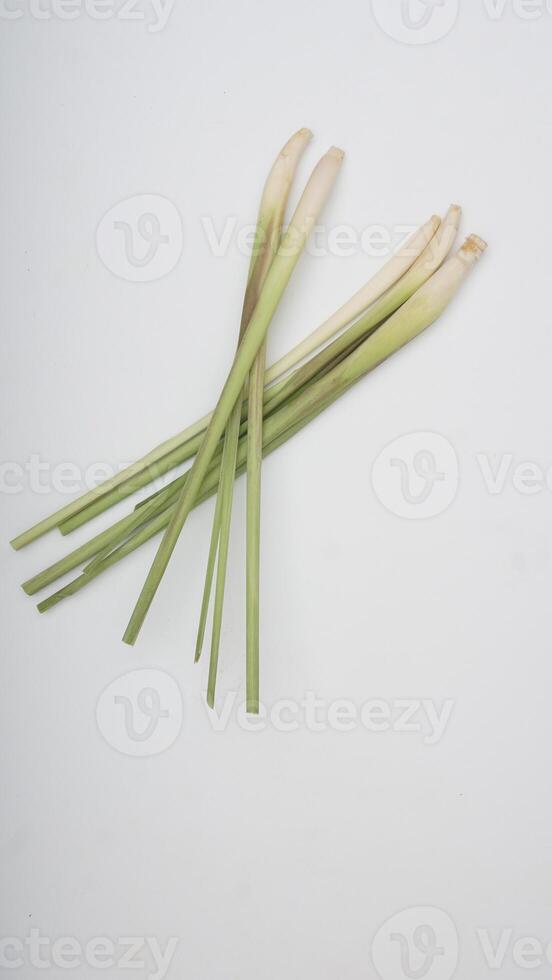 Stalks of Lemongrass on White Background photo