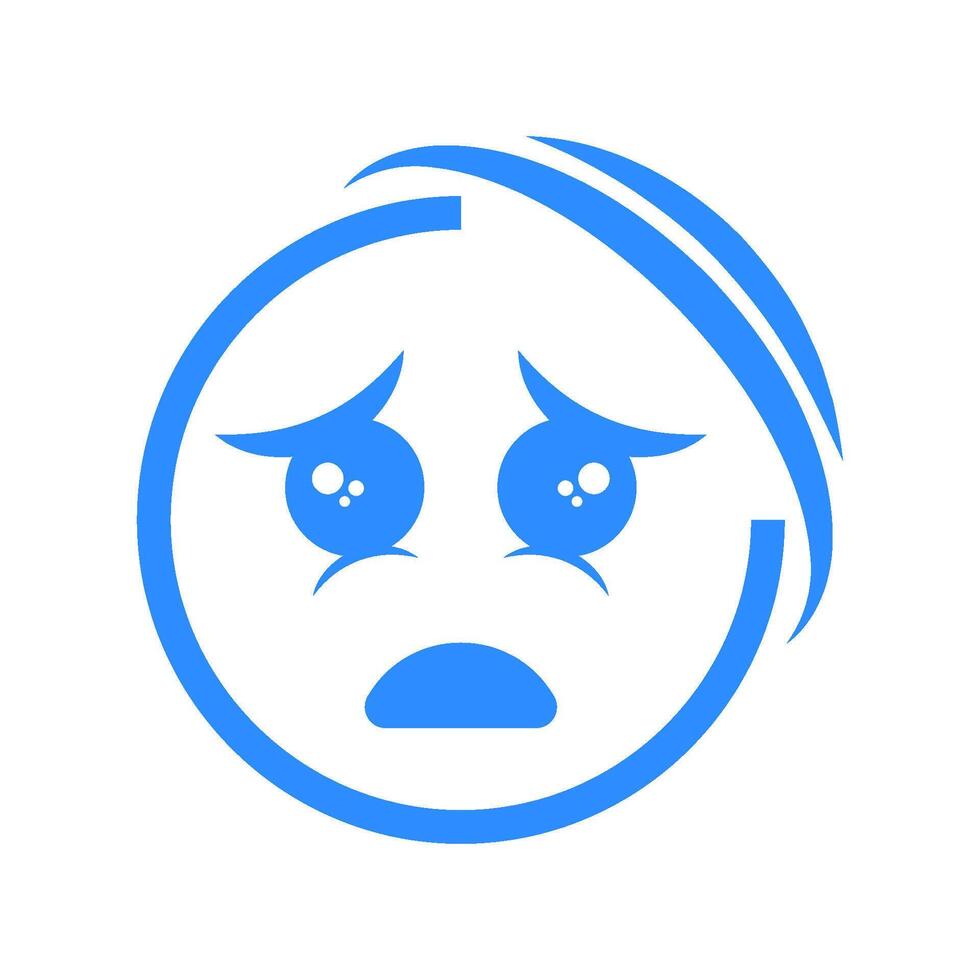 sad emote logo illustration vector