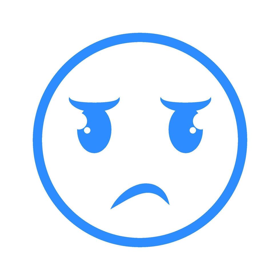 annoyed emoji logo illustration vector
