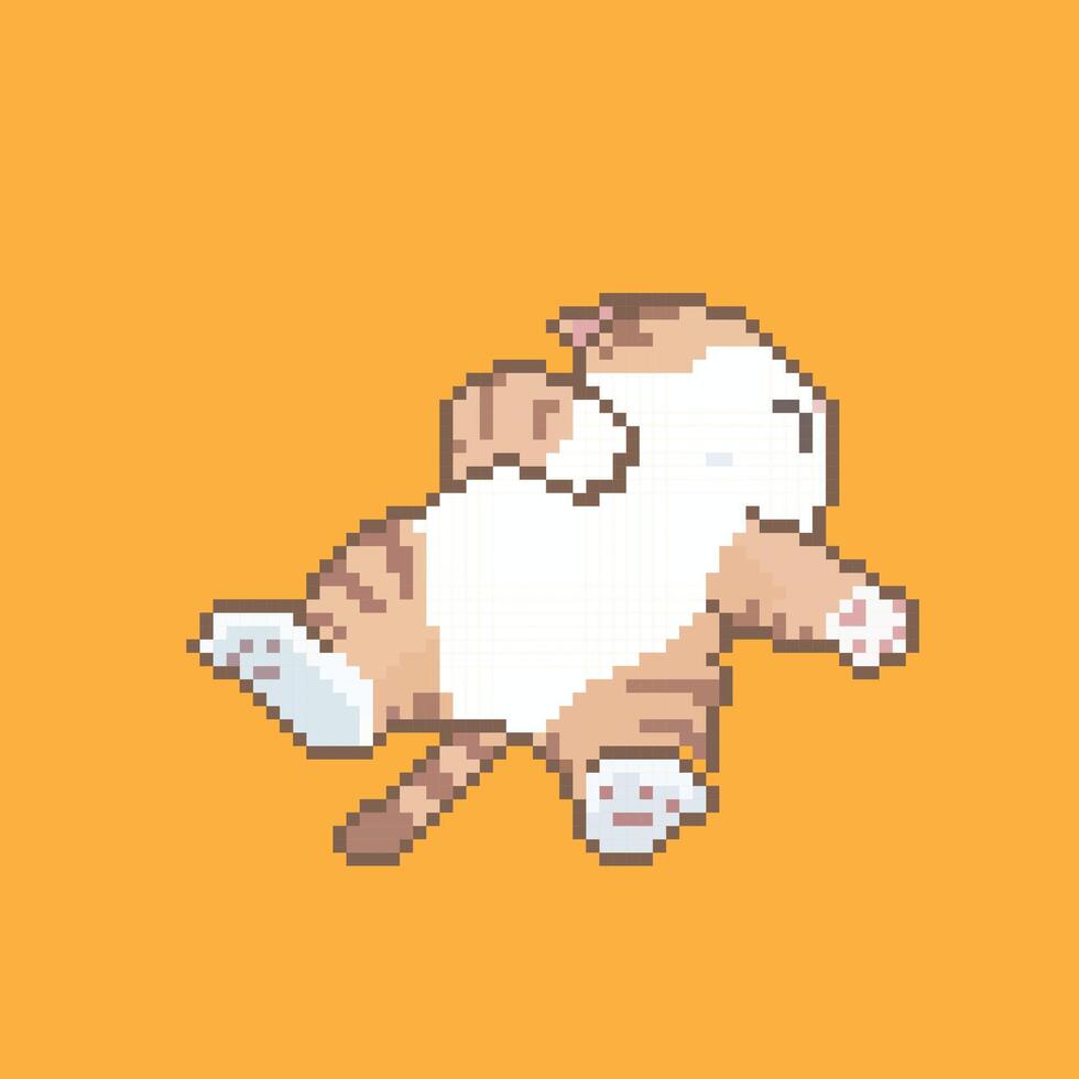 sleep cat pixel art vector