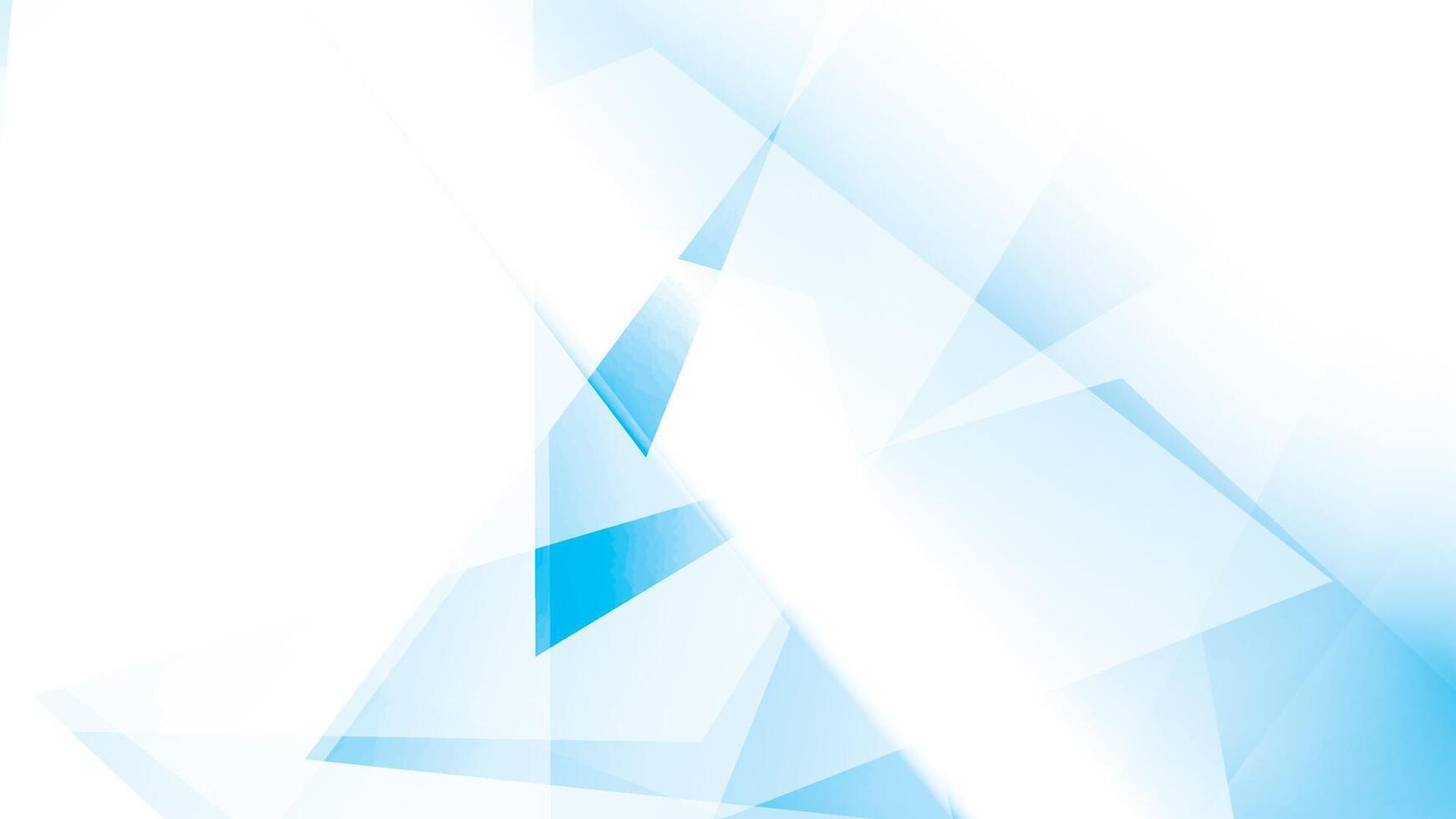 Abstract geometric white and blue color background with rectangle, triangle shape vector