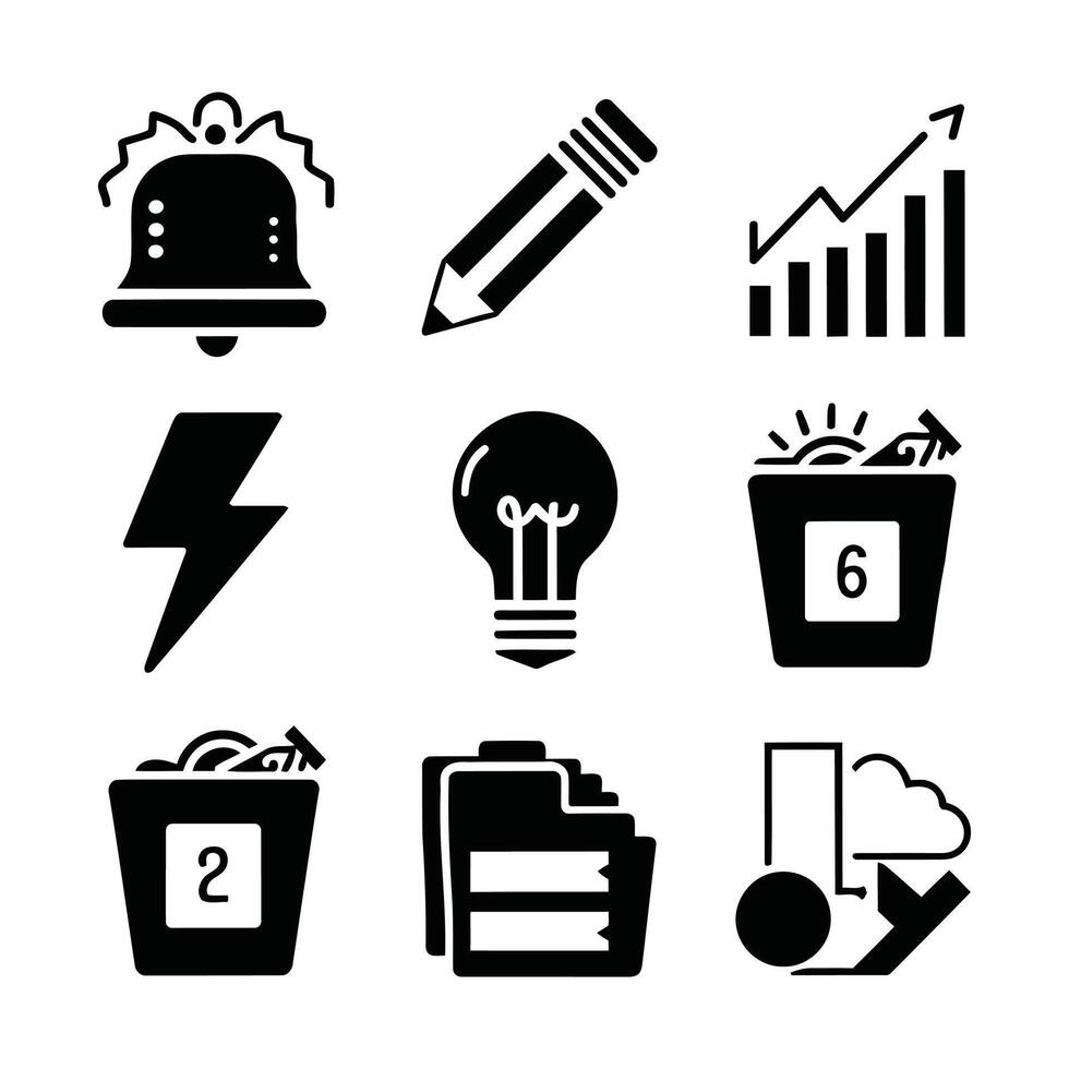 Business startup flat icons set design vector