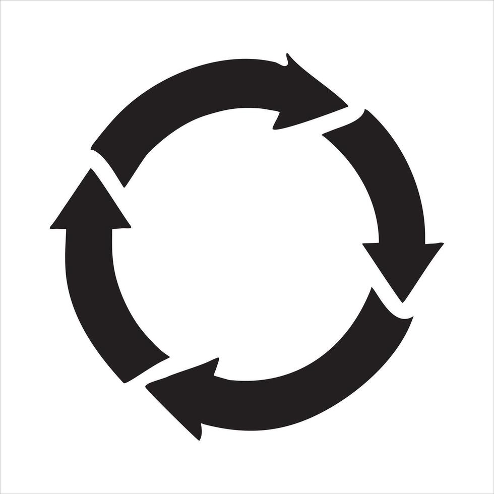 Recycling Circular Arrows Symbol Sustainable Loop, Process Cycle, Renewable Energy, Eco Friendly Icon vector