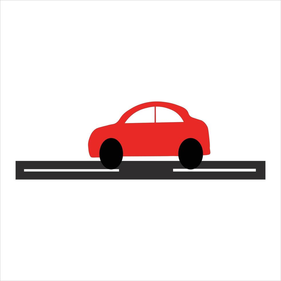 Red car vehicle icon illustration vector