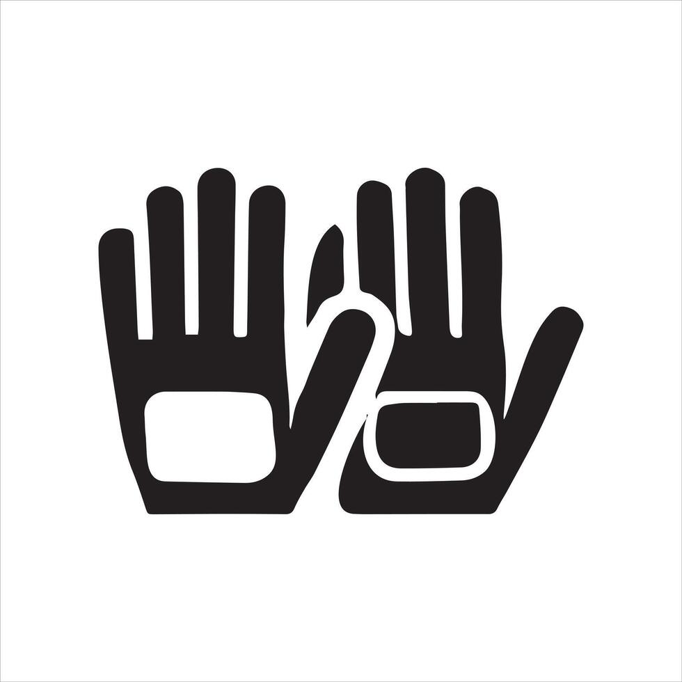 Cricket Wicket Keeping Gloves Icon Protective Sports Gear for Catching and Fielding vector