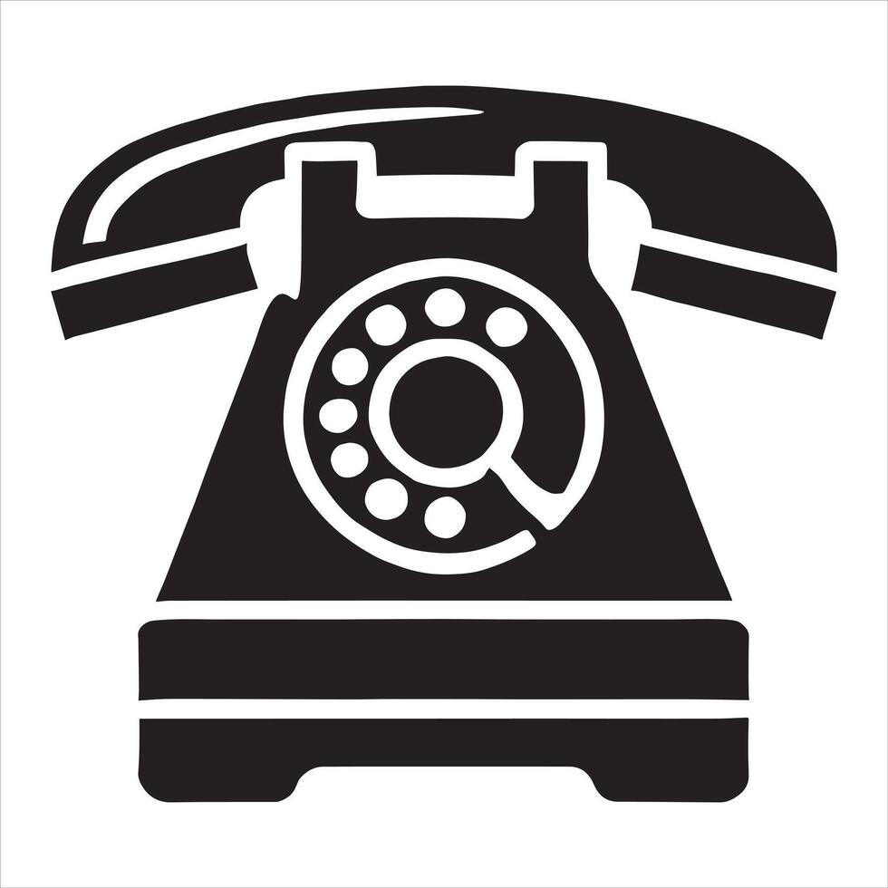Classic Retro Rotary Dial Telephone Icon Vintage Communication Symbol for Nostalgic Design Projects vector