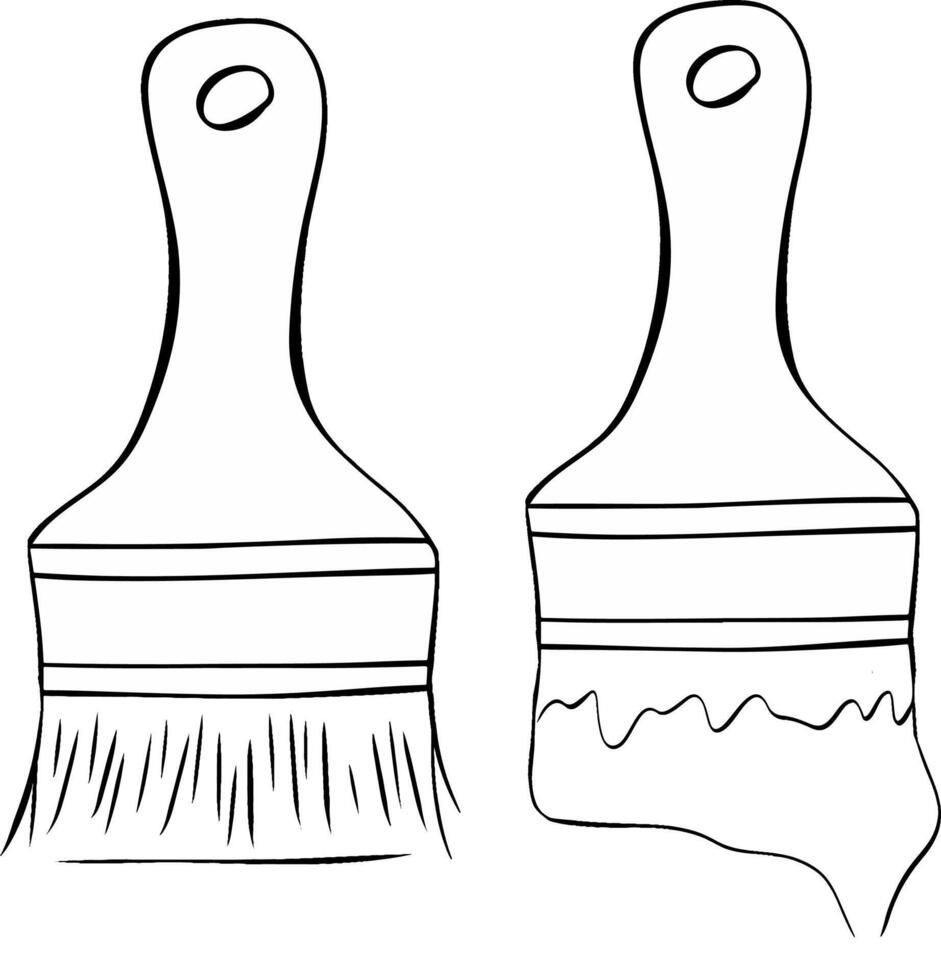 paint brush silhouette set isolated on white background. Paint brush icon illustration design. Working tools, Construction and Manufacturing icons, equipment icons vector