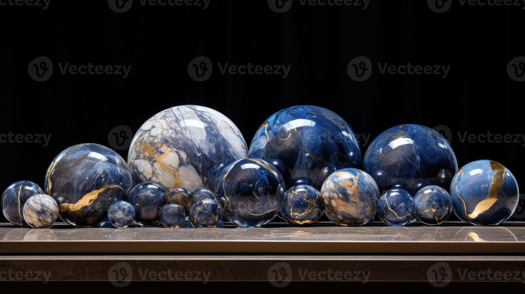 accents blue marble gold photo