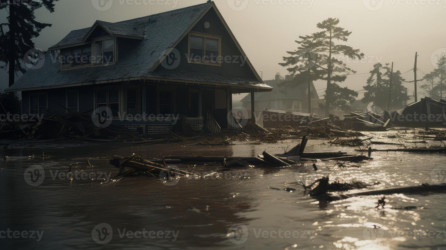 water house in flood photo