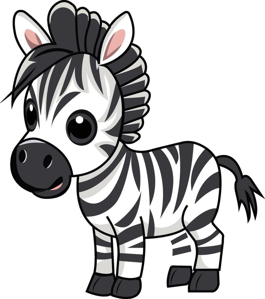 Adorable Cartoon Zebra Character vector