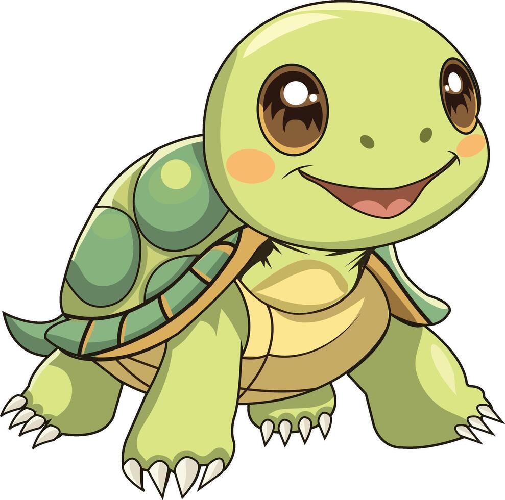 Smiling Cartoon Turtle Character vector