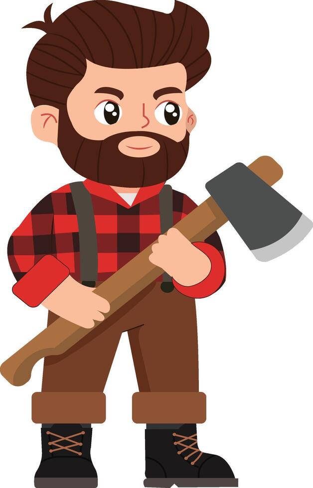 Cheerful Lumberjack Cartoon Character vector