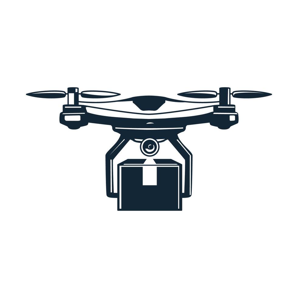 A drone delivers a package vector
