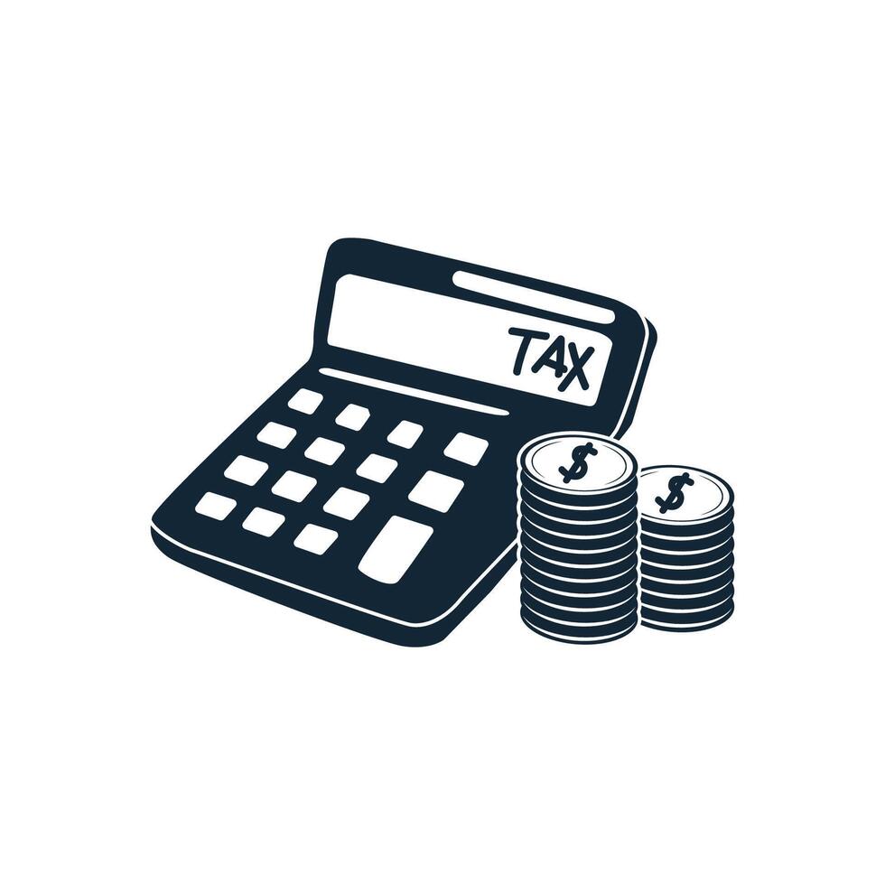 Calculator with Tax season calculations vector