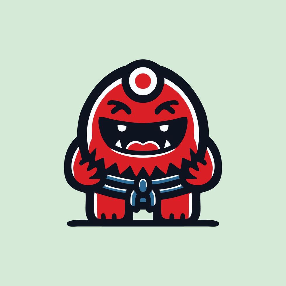 Monster smile logo mascot design art illustration vector