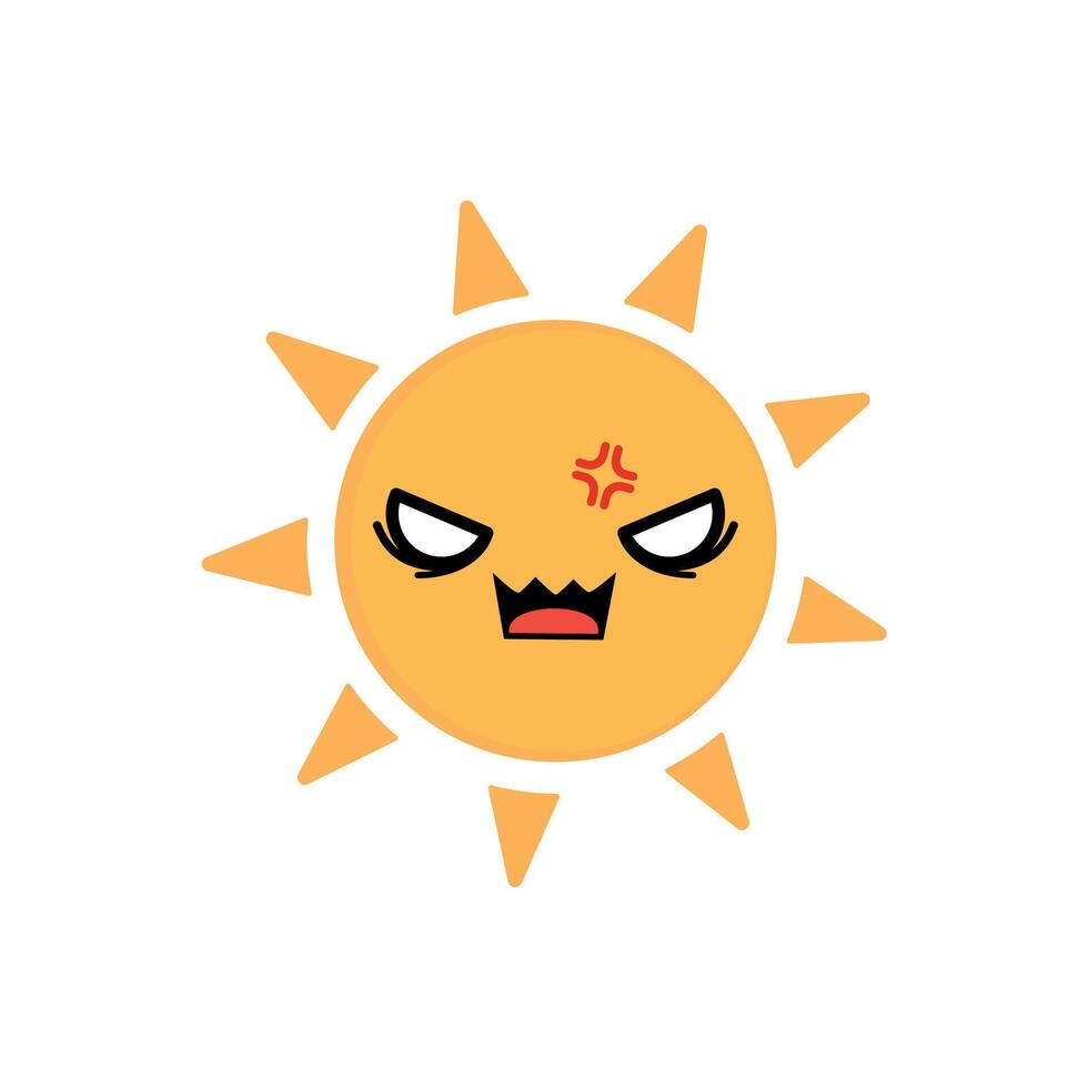 sun angry face clip art vector