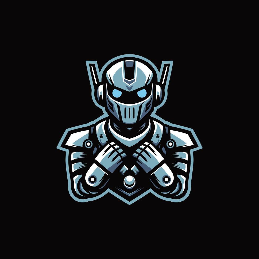 Robot logo design mascot art illustration vector