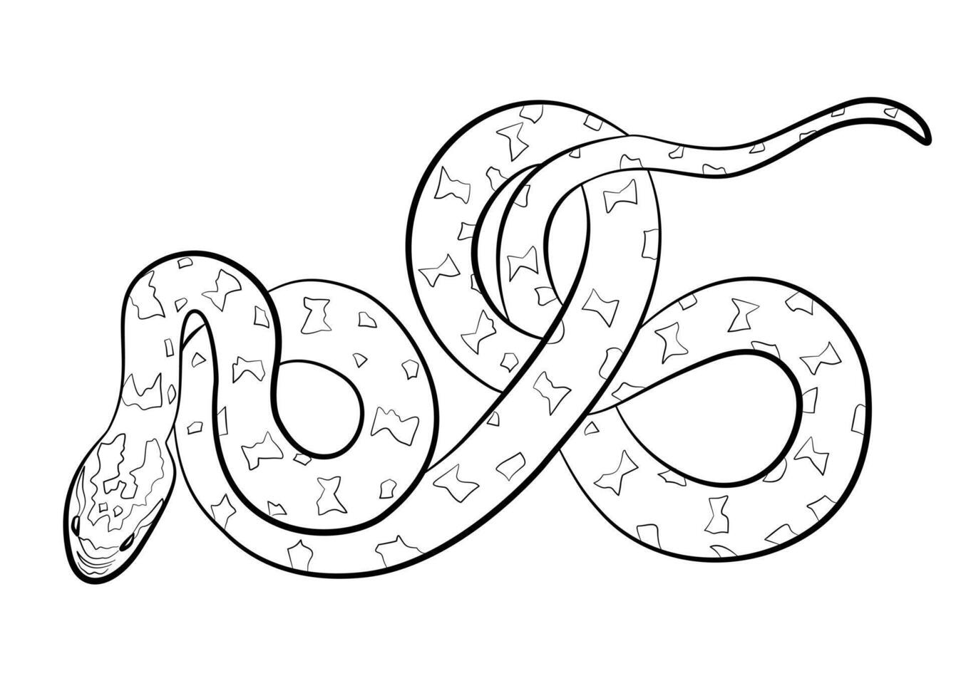 Snake Animal Line Illustration Isolated on White Background vector