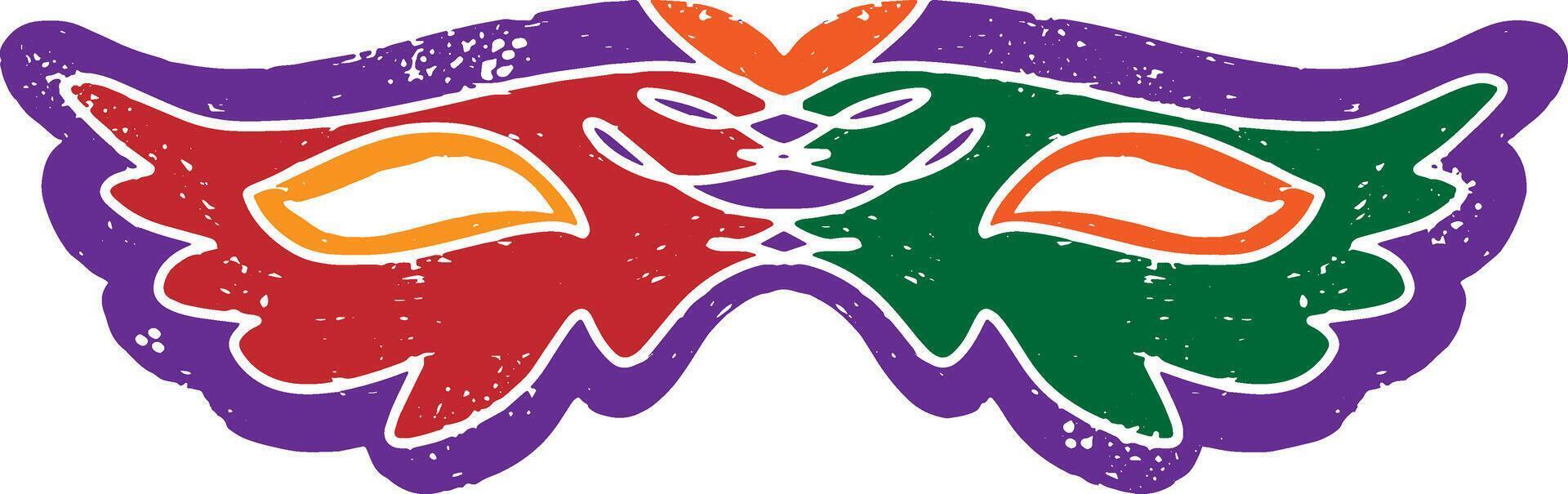a colorful mardi gras mask with two wings vector