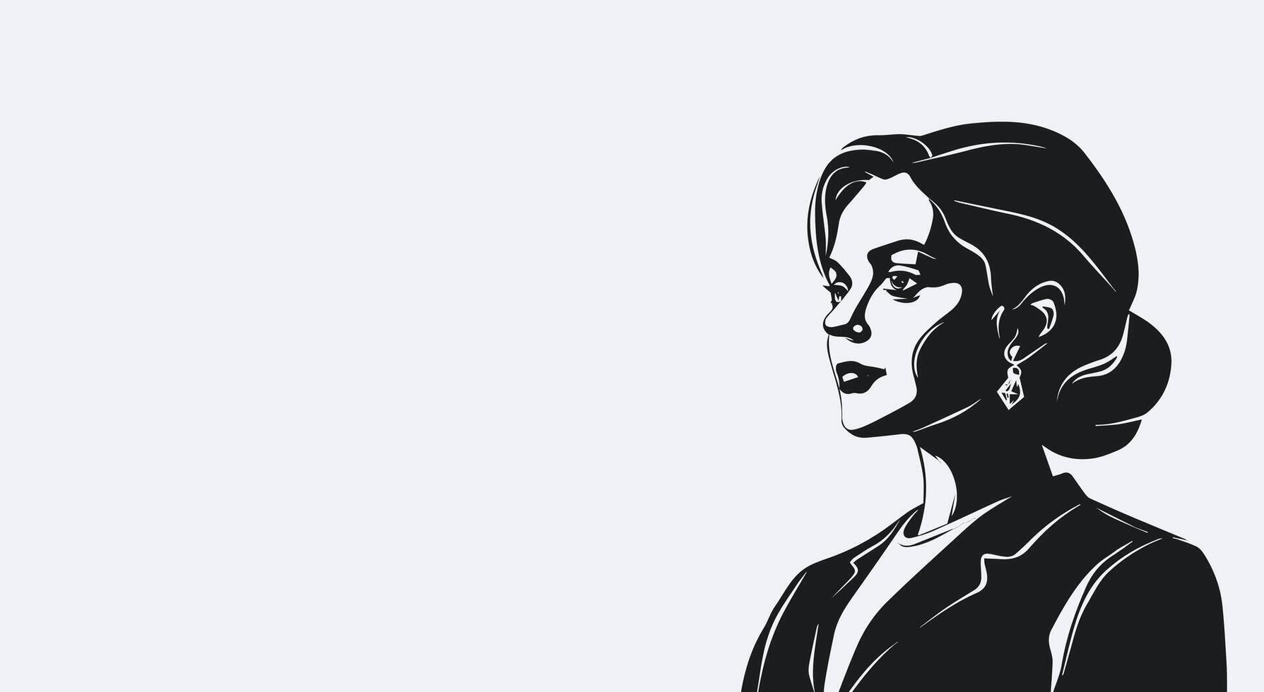 silhouette of a female worker with white space vector