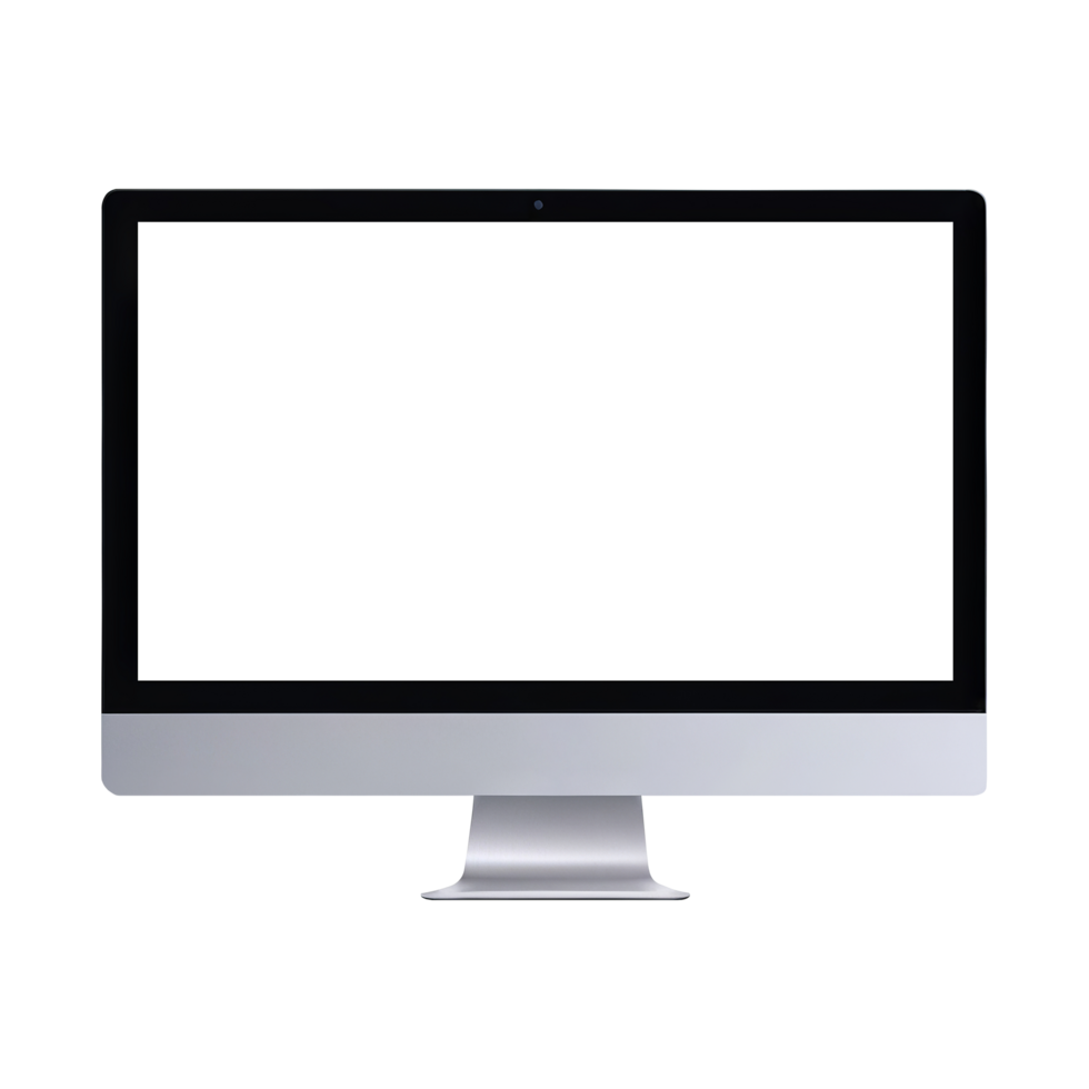Monitor personal computer mockup on transparent background png