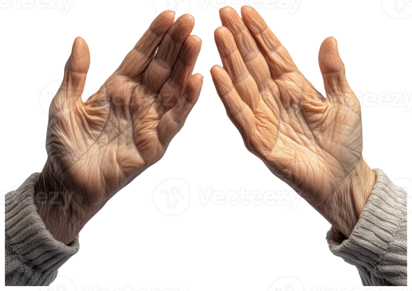 Caring Gesture of Aged Hands Symbolizing Connection and Support png