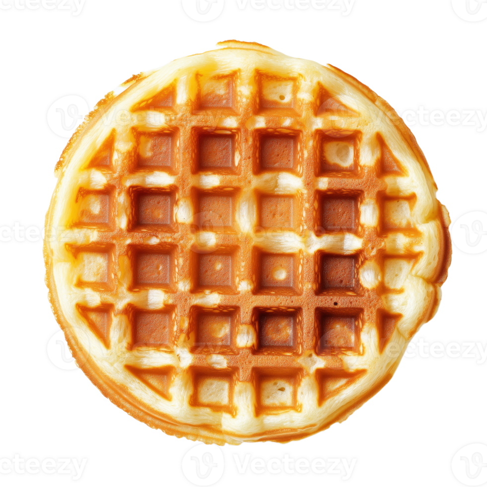 Enjoy Freshly Made Golden Waffle with Sweet Syrup Drizzle png