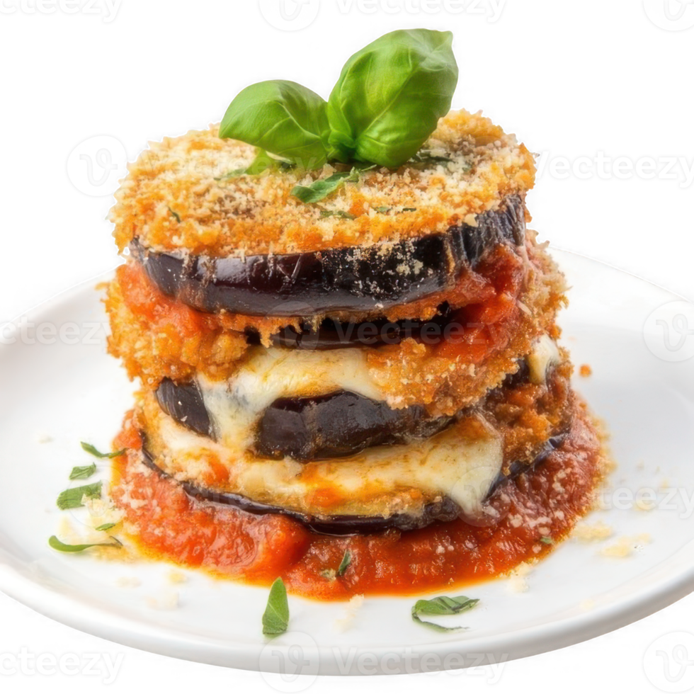 grilled aubergine with cheese and tomato sauce png
