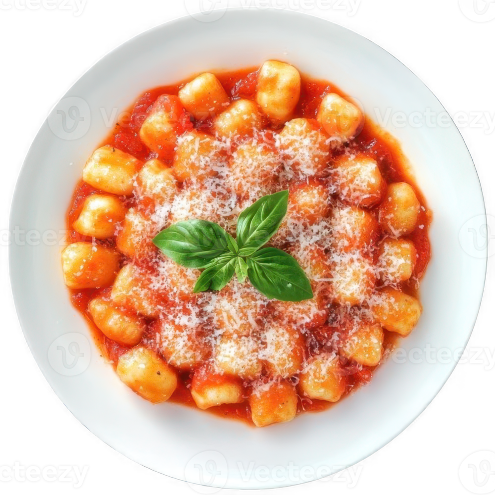 Gnocchi with tomato sauce and parmesan. png