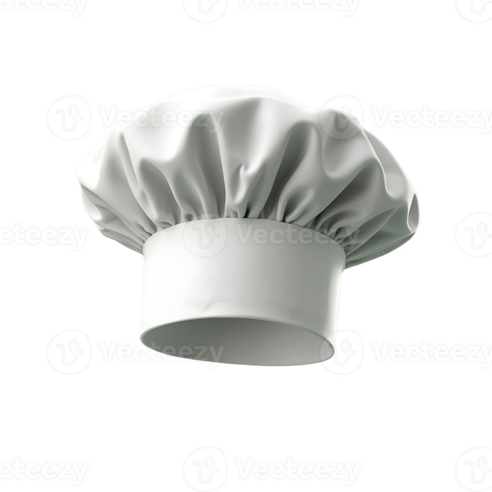 White toque chef hat on transparent background png