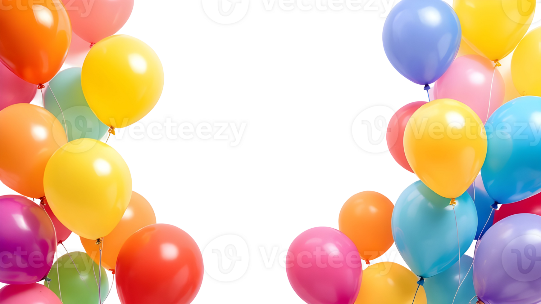 Happy birthday party balloons isolated on transparent background png