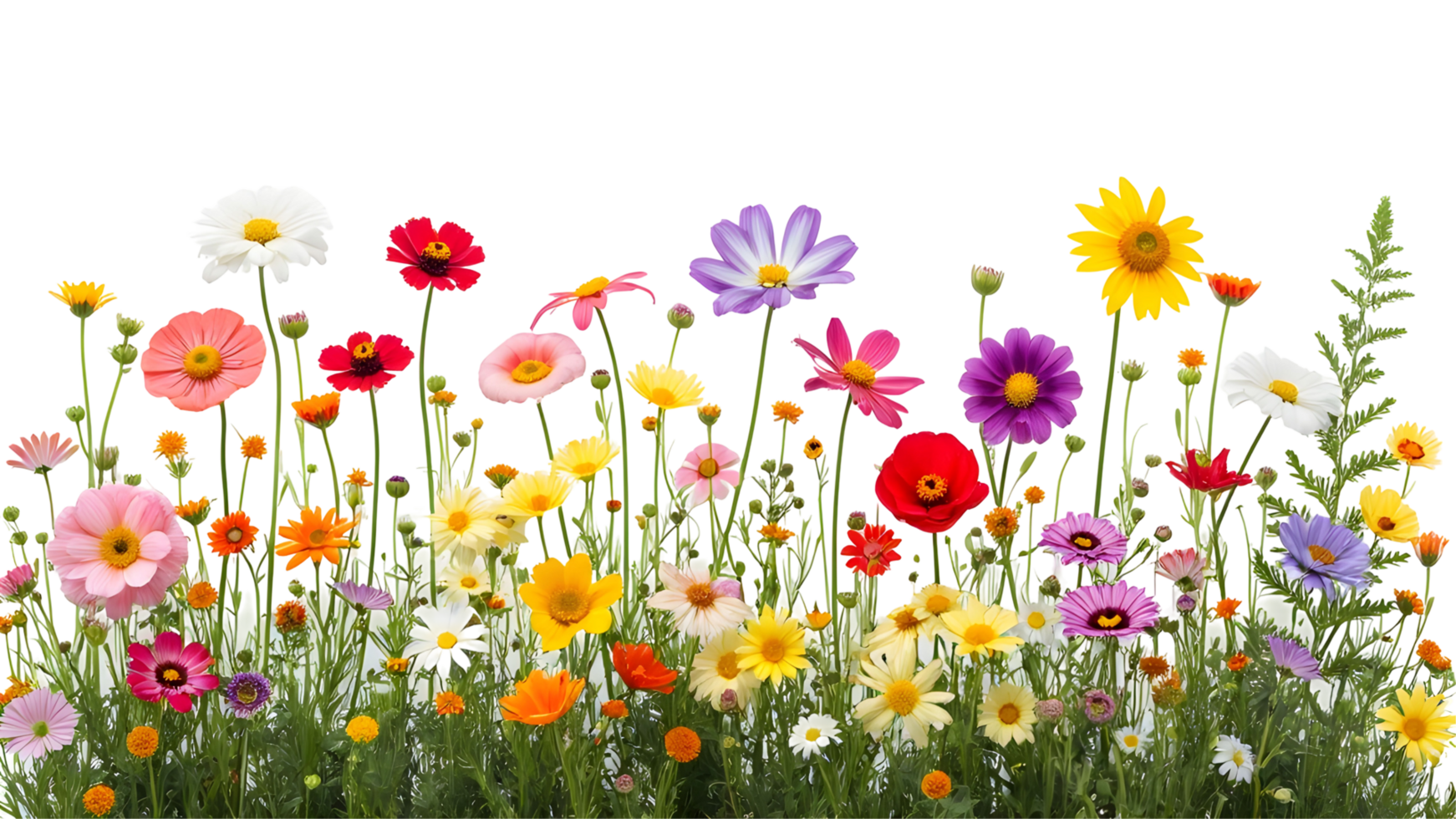 foreground flower gardens and meadows on a transparent background png