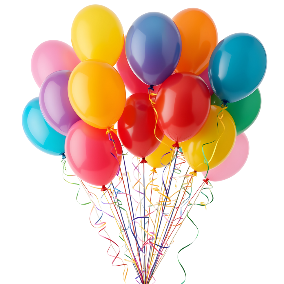 Birthday balloons, pennant isolated on transparent background png