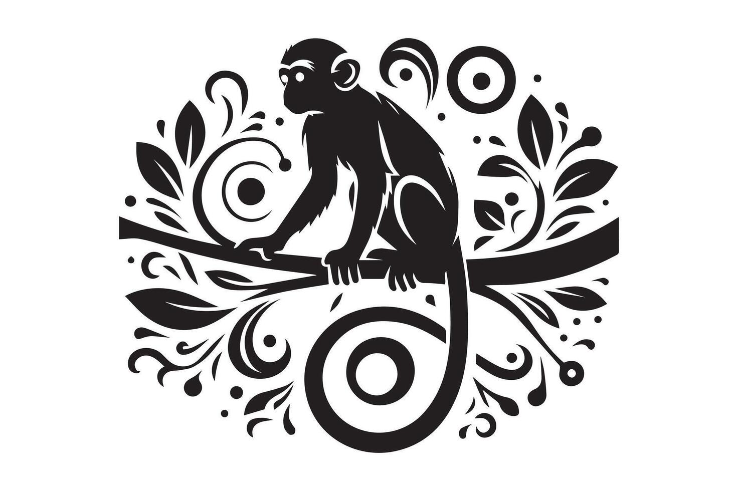 Monkey Illustration art style eps graphics vector