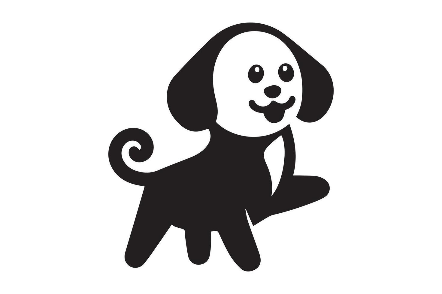 Unique Dog Illustration, simple art style vector