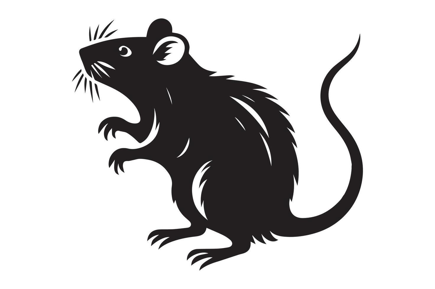 Rat Illustration, simple art style white background vector