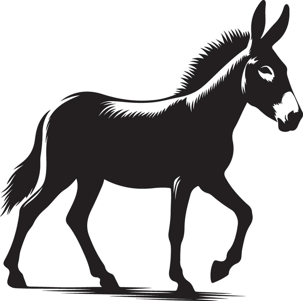 Mule silhouette illustration vector
