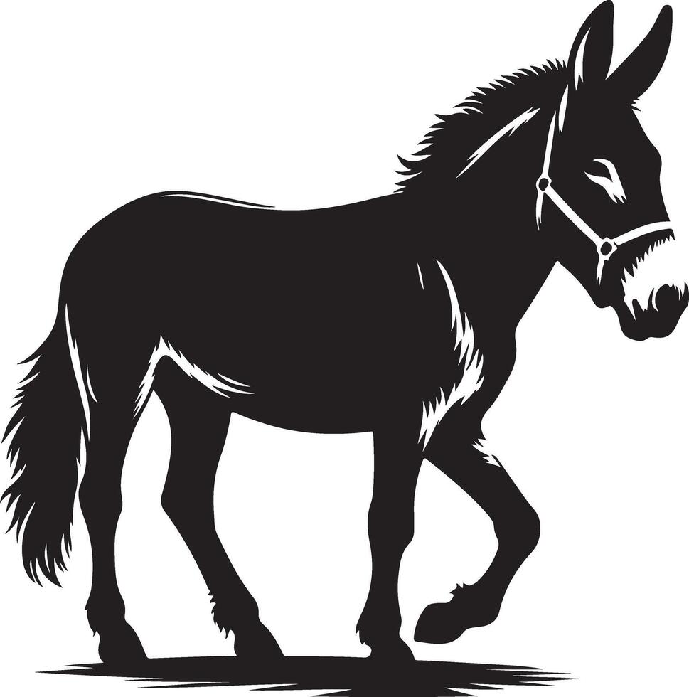 Mule silhouette illustration Graphics Art style vector
