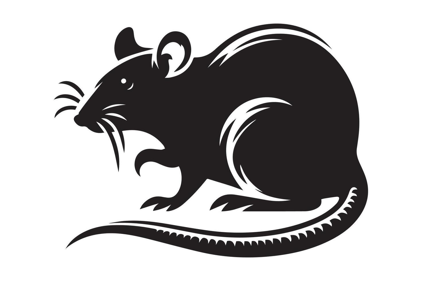 Rat silhouette Illustration, simple art eps download vector