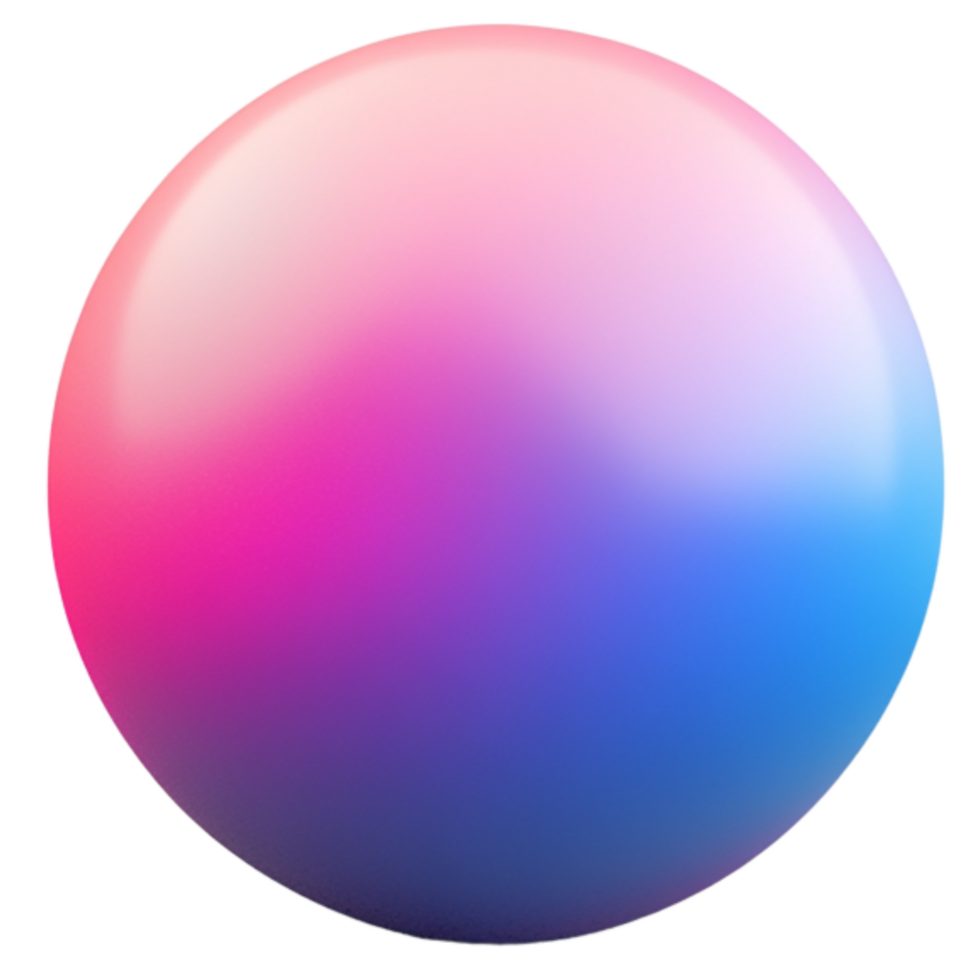 A pink and blue sphere with a transparent background png