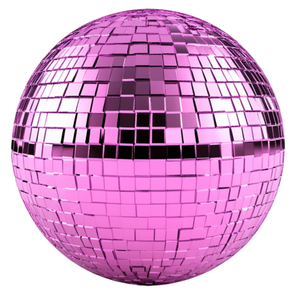 A pink disco ball on a transparent background png