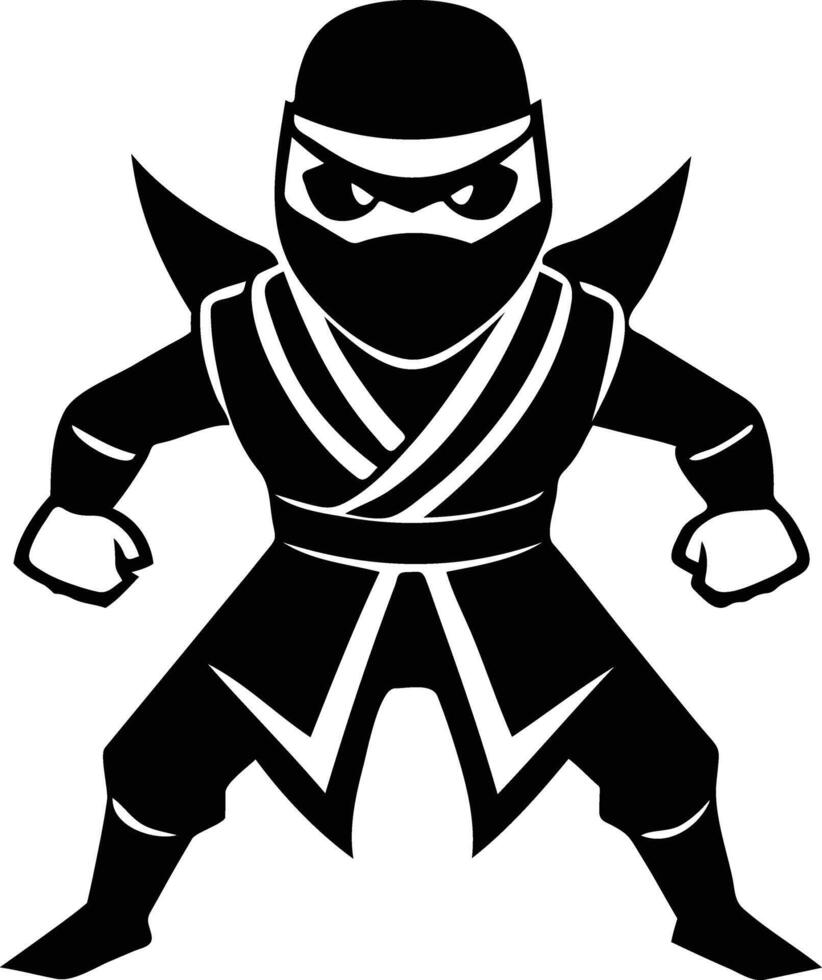 Fierce Ninja Warrior Silhouette Available on EPS File vector