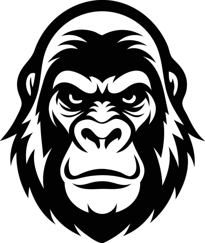 Fierce Gorilla Head Silhouette Available on EPS File vector