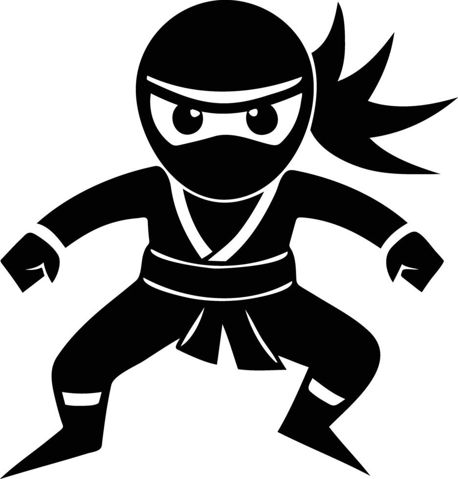 Skilled Ninja Warrior Silhouette Available on EPS File vector