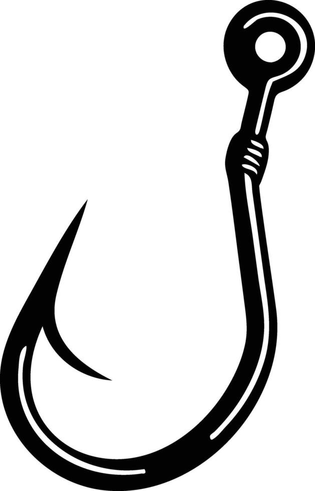 Fishing Hook with Worm Silhouette Available on EPS File vector